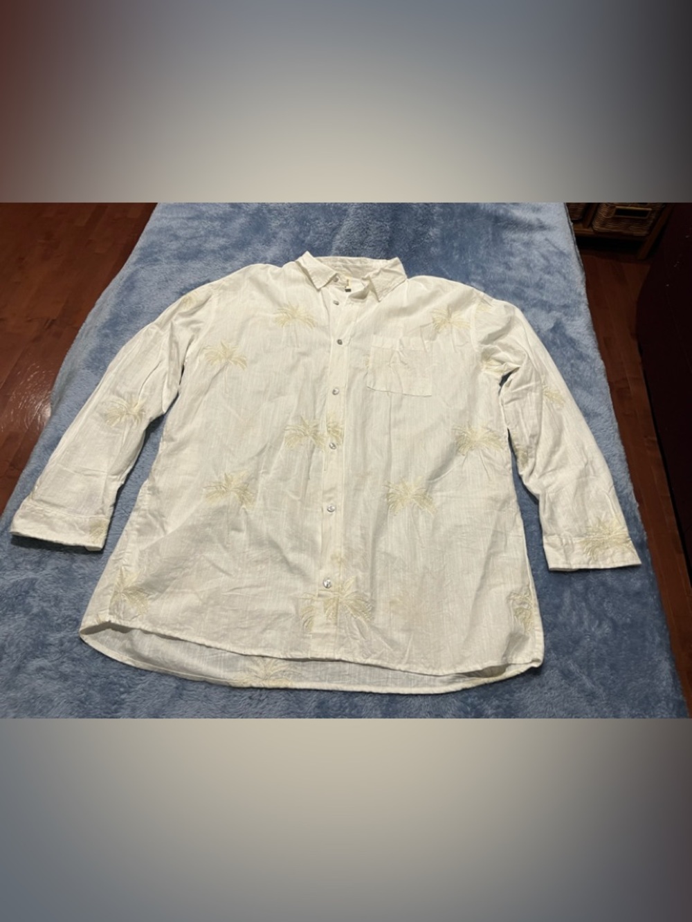 Anthropologie Embroidered White Button-Up Shirt